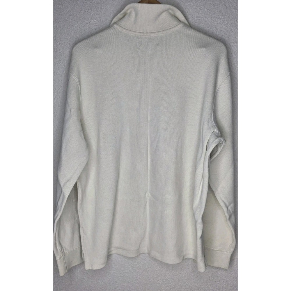 Polo Ralph Lauren Men XL Beige Cotton Knit 1/4 Zip Mock Neck Sweater Pullover - Picture 3 of 6